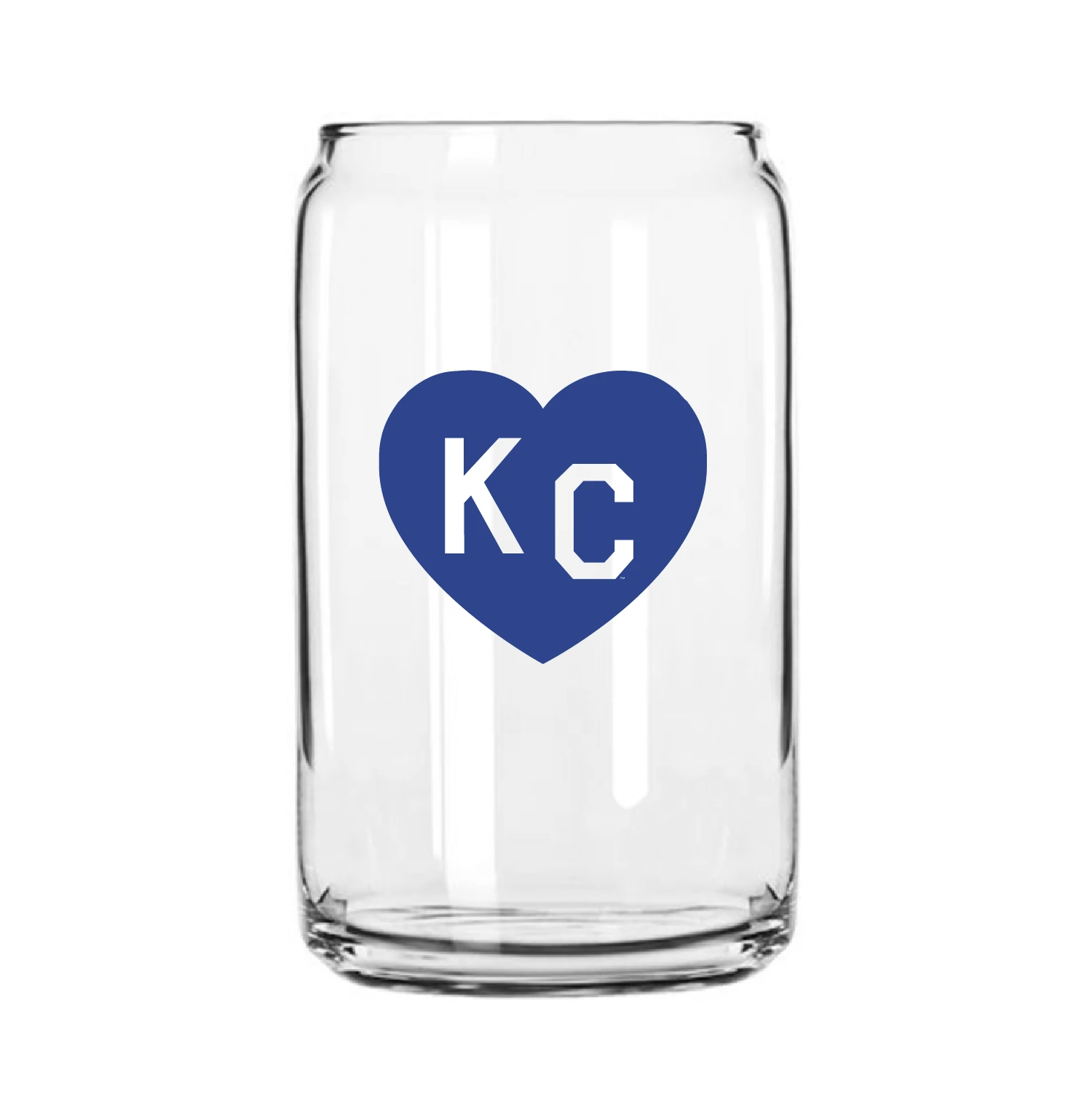 Made In KC X Charlie Hustle KC Heart Beer Can Glass: Royal 1 Made In KC X Charlie Hustle KC Heart Beer Can Glass: Royal