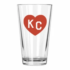 Made In KC X Charlie Hustle KC Heart Pint Glass: Red