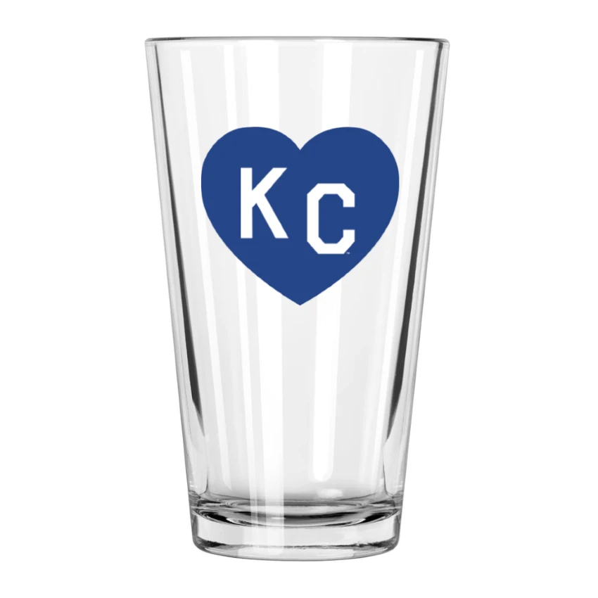 Made In KC X Charlie Hustle KC Heart Pint Glass: Royal Blue 1 Made In KC X Charlie Hustle KC Heart Pint Glass: Royal Blue