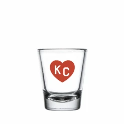 Made In KC X Charlie Hustle KC Heart Shot Glass: Red