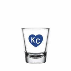 Made In KC X Charlie Hustle KC Heart Shot Glass: Royal Blue