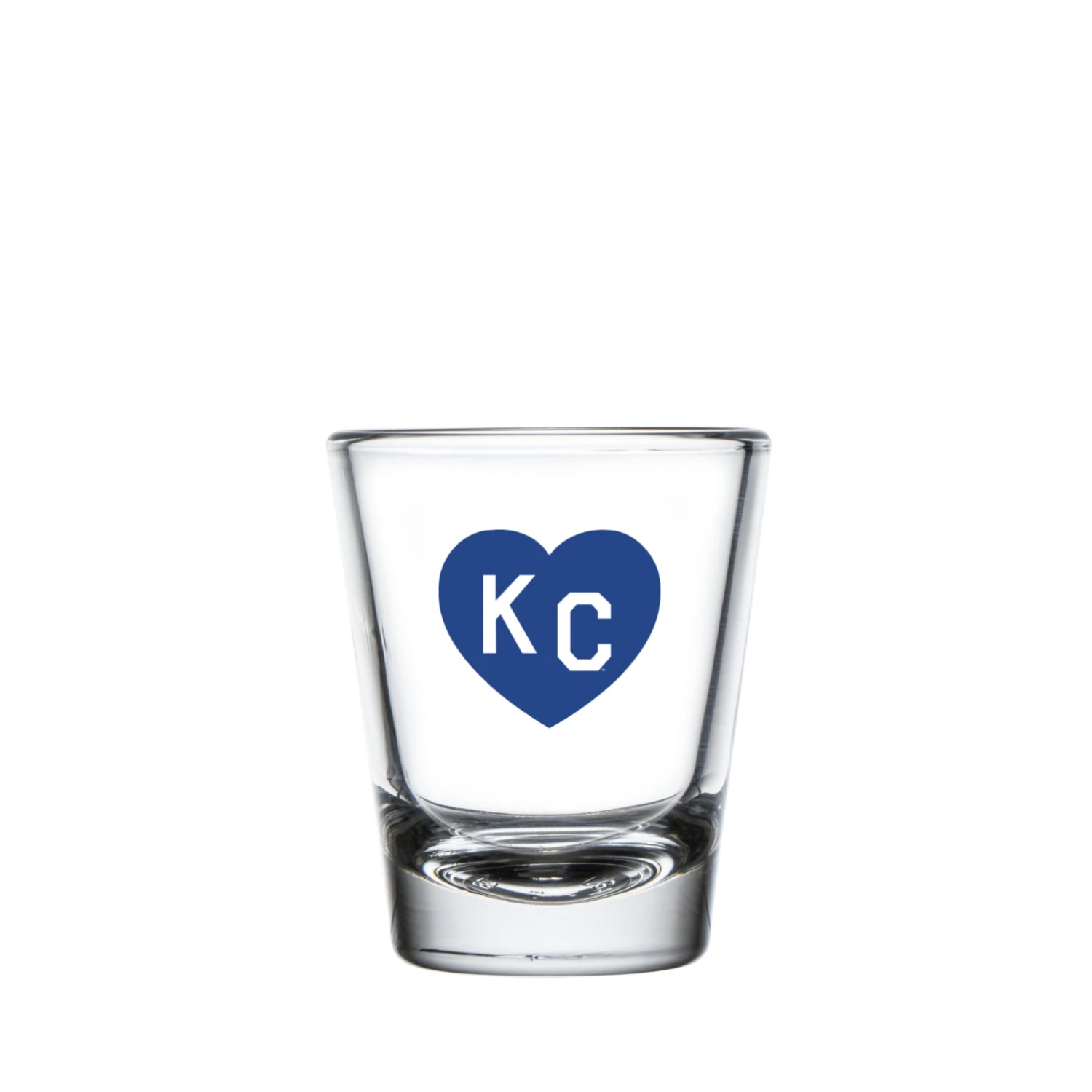 Made In KC X Charlie Hustle KC Heart Shot Glass: Royal Blue 1 Made In KC X Charlie Hustle KC Heart Shot Glass: Royal Blue