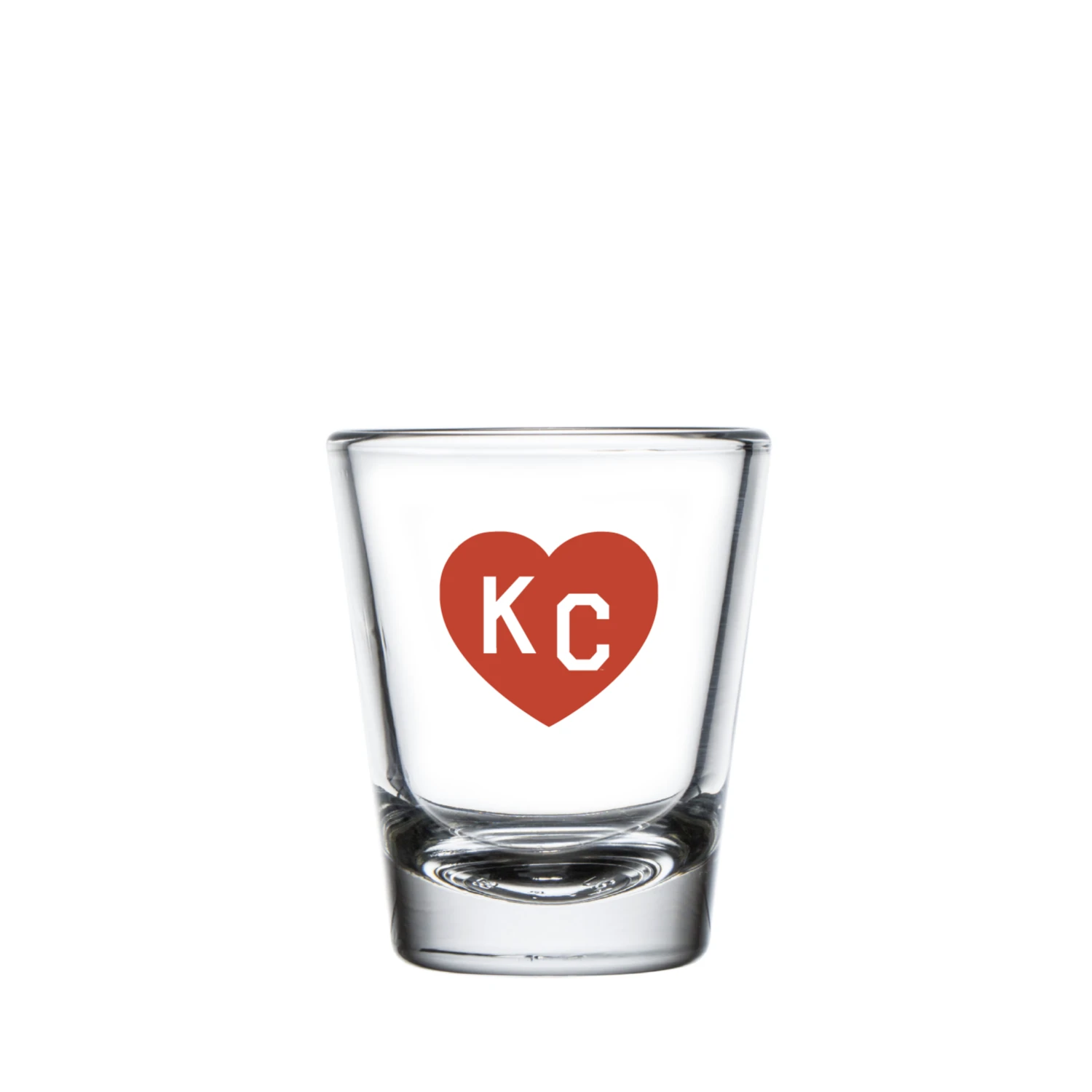 Made In KC X Charlie Hustle KC Heart Shot Glass: Red 1 Made In KC X Charlie Hustle KC Heart Shot Glass: Red