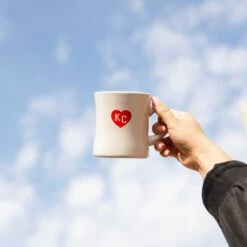 Made In KC X Charlie Hustle KC Heart Diner Mug - Red -Kansas City Store MIKC Charlie Hustle KC Heart White Diner Mug 10oz