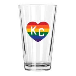Made In KC X Charlie Hustle KC Heart Pint Glass: Pride