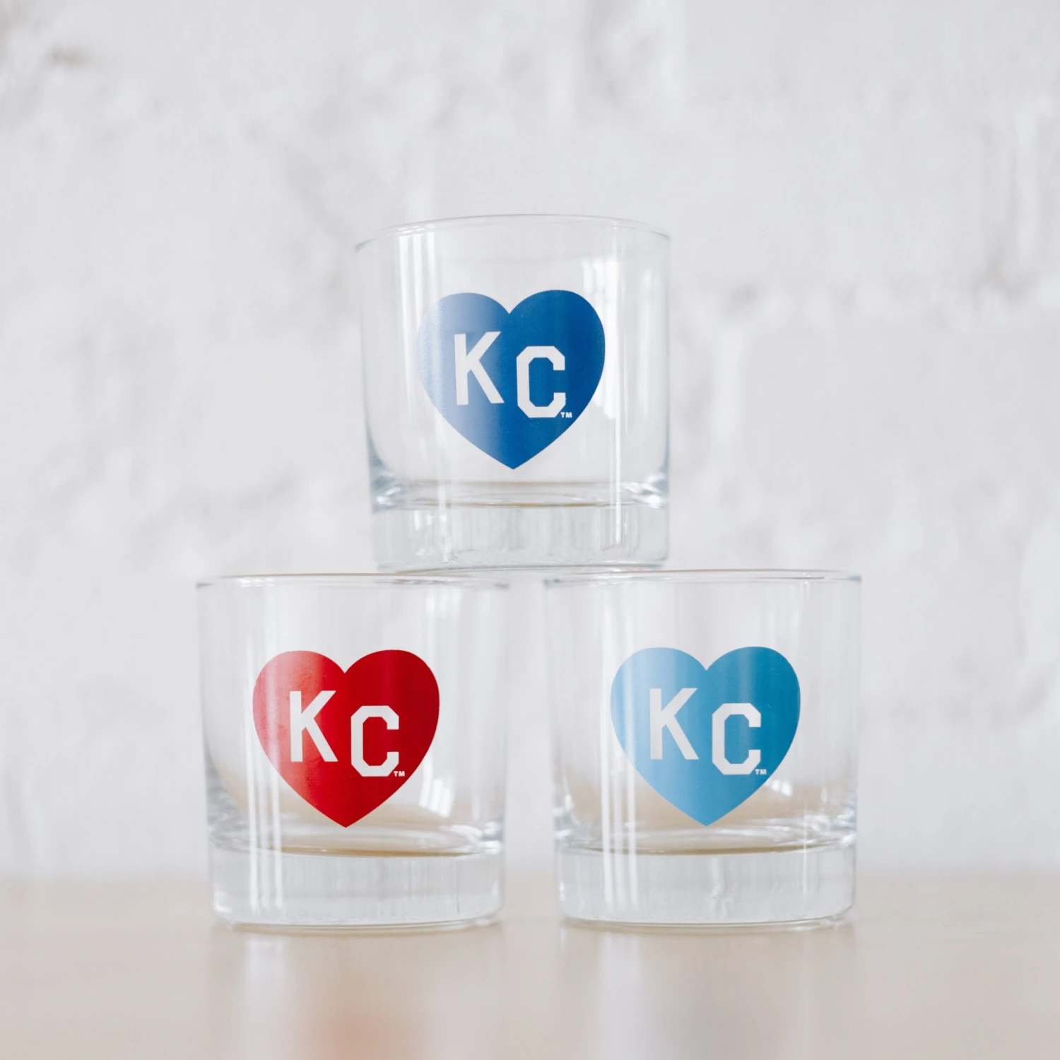 Made In KC X Charlie Hustle KC Heart Rocks Glass: Royal Blue 3 Made In KC X Charlie Hustle KC Heart Rocks Glass: Royal Blue - Image 3