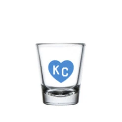 Made In KC X Charlie Hustle KC Heart Shot Glass: Light Blue