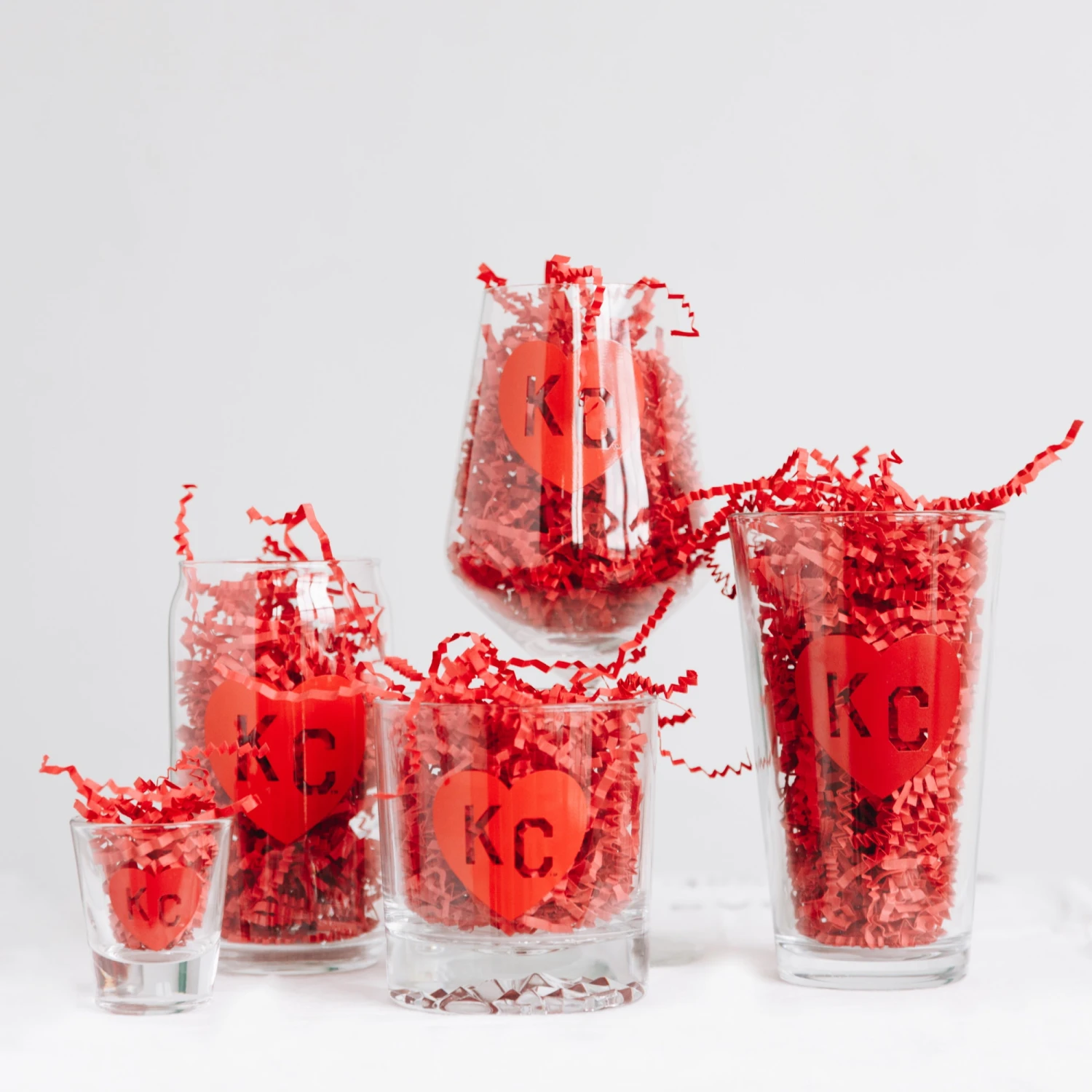 Made In KC X Charlie Hustle KC Heart Pint Glass: Red 3 Made In KC X Charlie Hustle KC Heart Pint Glass: Red - Image 3