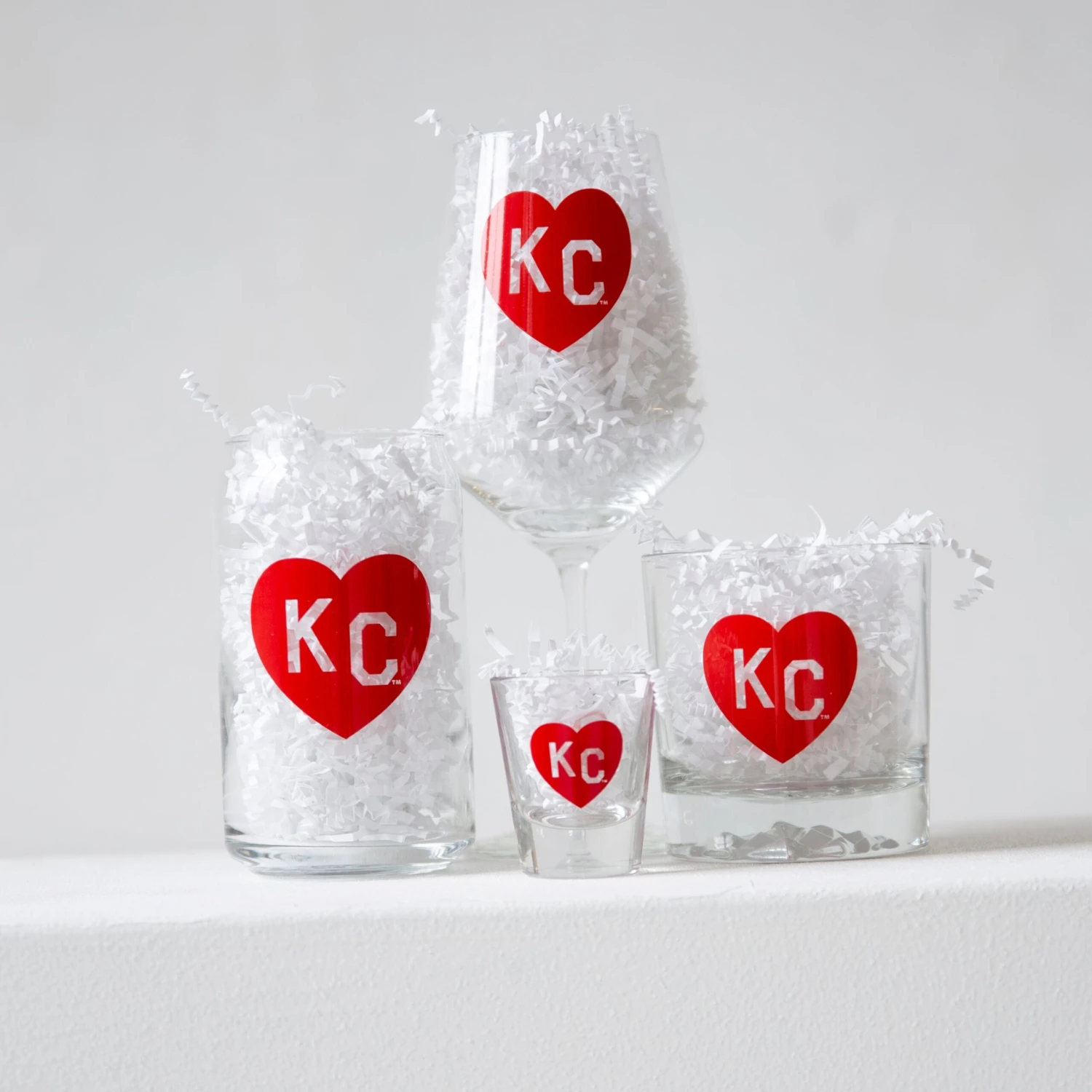 Made In KC X Charlie Hustle KC Heart Beer Can Glass: Red 3 Made In KC X Charlie Hustle KC Heart Beer Can Glass: Red - Image 3