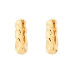 Gold Twist Hoops, Nickel & Suede