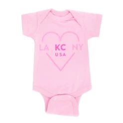 Ocean & Sea LA KC NY Onesie Pink