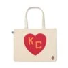Sandlot Goods KC Monarchs Heart Natural Tote: Red & Yellow