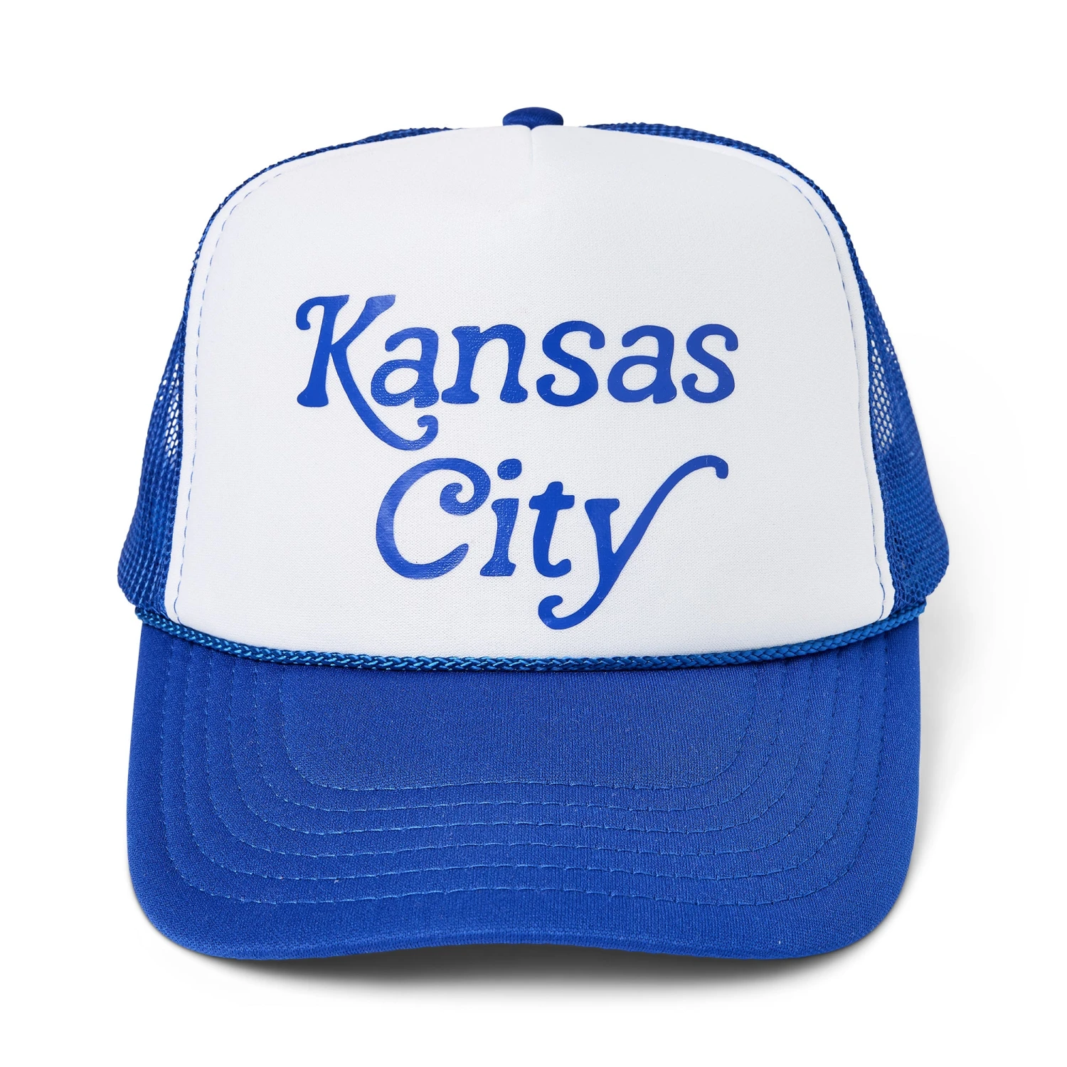 Youth Classic KC Blue And White Trucker Hat, Rowdy Goods 2 Youth Classic KC Blue And White Trucker Hat, Rowdy Goods - Image 2