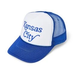 Youth Classic KC Blue And White Trucker Hat, Rowdy Goods