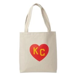Sandlot Goods X Charlie Hustle KC Heart Natural Tote: Red & Yellow