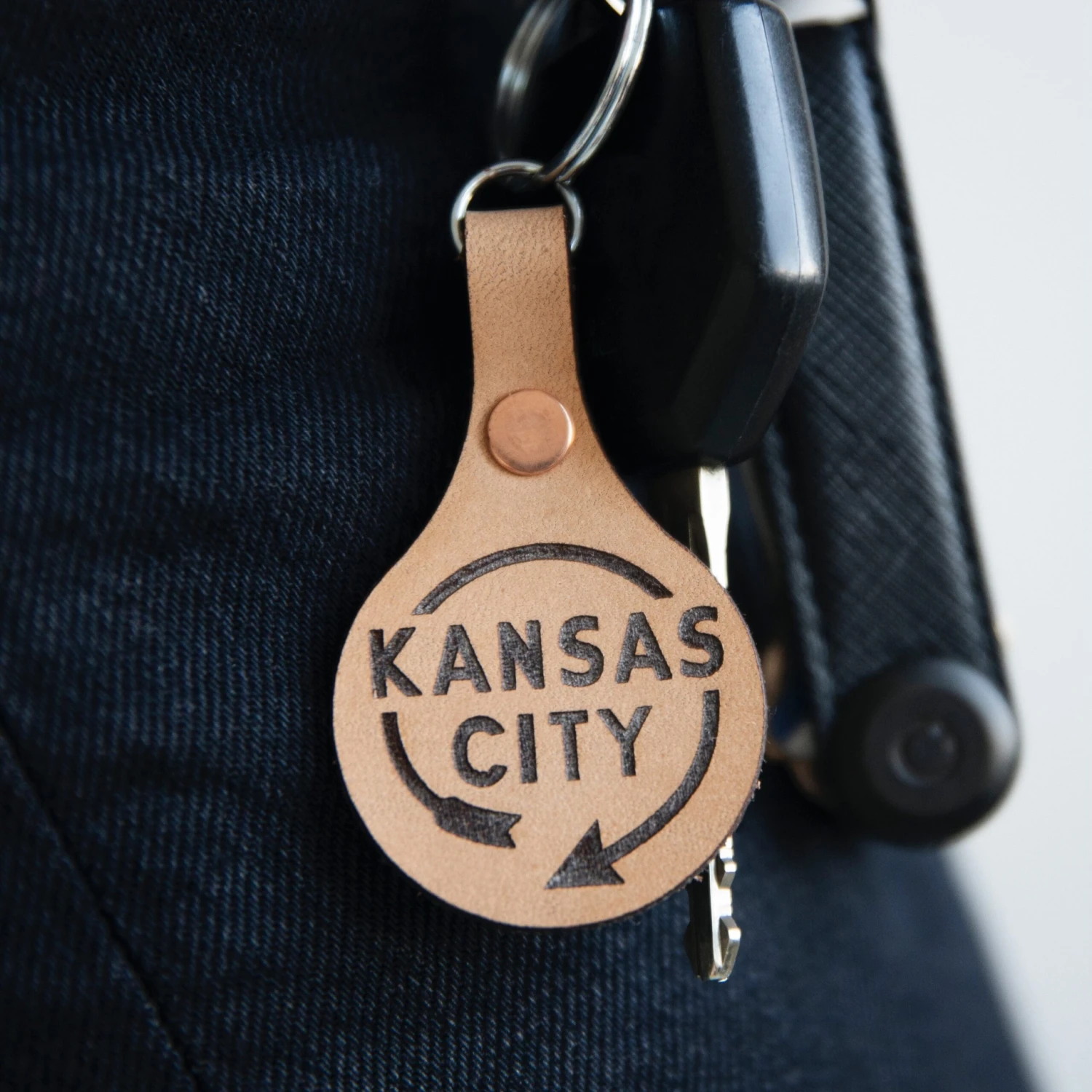 Say It On Wood Western Auto Leather Keychain 2 Say It On Wood Western Auto Leather Keychain - Image 2