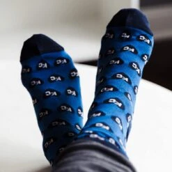 School Of Sock Dark Blue Heart KC Socks -Kansas City Store School Of Sock Royal Blue