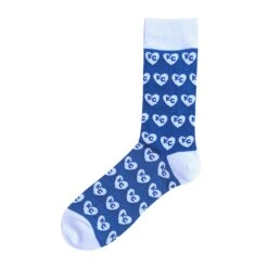 School Of Sock Heart KC Socks - Royal & White