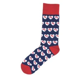 School Of Sock Red, White And Blue Heart KC Socks
