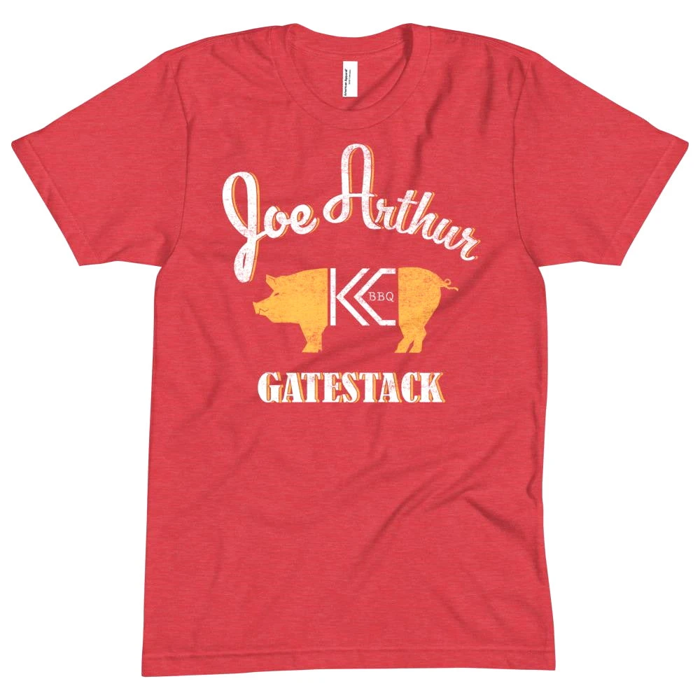 Three KC Joearthur Gatestack Tee - Red 1 Three KC Joearthur Gatestack Tee - Red
