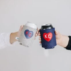 Wlle X Charlie Hustle KC Heart Drink Sweater - Navy -Kansas City Store wlle CH KC Heart Koozie Grey ecf5176d 6260 4a1c a477 ff1e48d42cdd