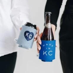 Wlle X Charlie Hustle KC Heart Drink Sweater - Light Blue 7 Wlle X Charlie Hustle KC Heart Drink Sweater - Light Blue -Kansas City Store wlle Charlie Hustle KC Heart Koozie Light Blue 2